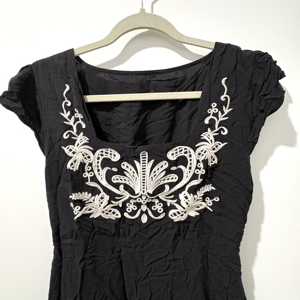 Black Embroidered Maxi Dress